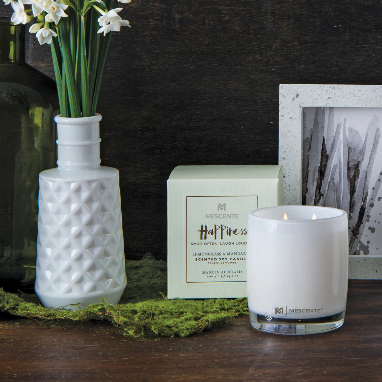 M&Scent stor glasflaske Home Essentials Aroma Reed Diffuser Gavesæt med rattanstave