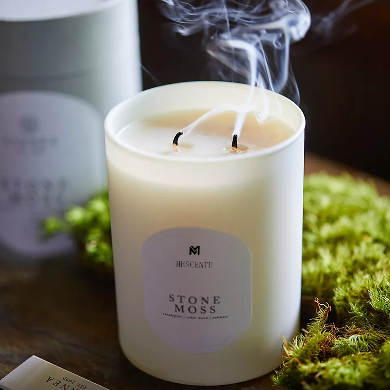 M&Scent Custom Logo Meditation Ikke-giftige sten Urter Håndhældt Naturlig duftende sojavoks krystallys