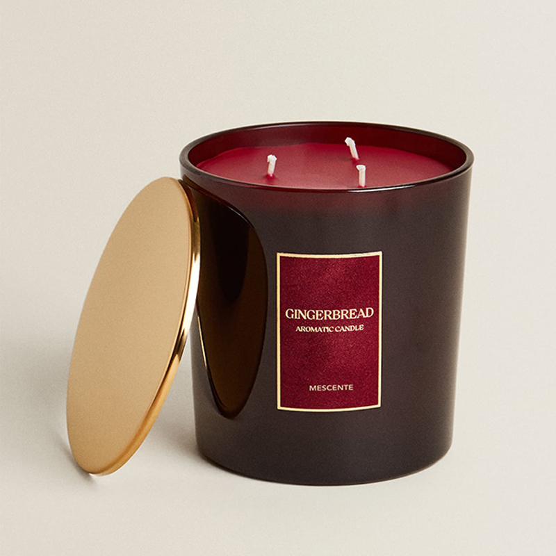 M&Scent Custom Luxury 3 Wicks stearinlys Personlig privat label sort mat glas duftlys