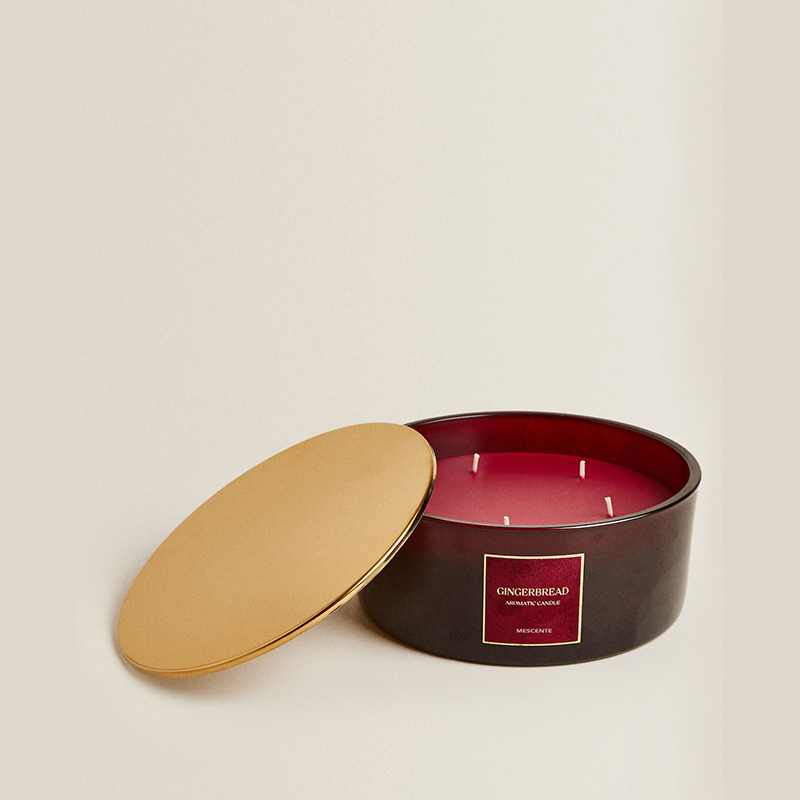 M&Scent Custom Luxury 3 Wicks stearinlys Personlig privat label sort mat glas duftlys