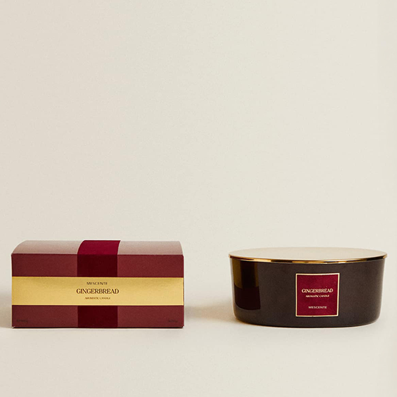 M&Scent Custom Luxury 3 Wicks stearinlys Personlig privat label sort mat glas duftlys