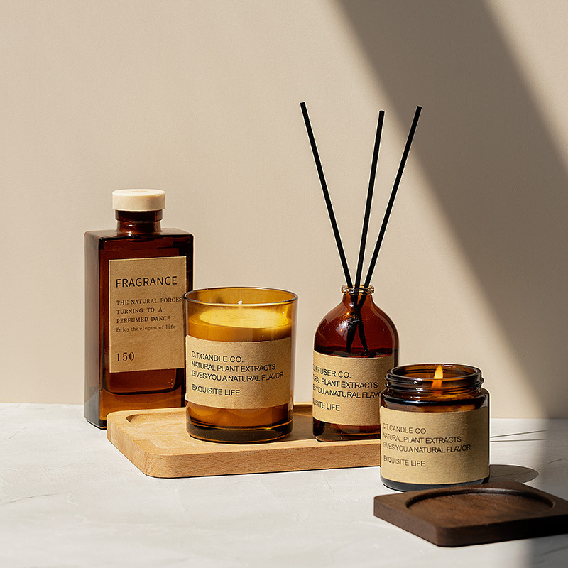 M&Scent luksusindretning af rørdiffusor til hjemmet og duftlyssæt med æske