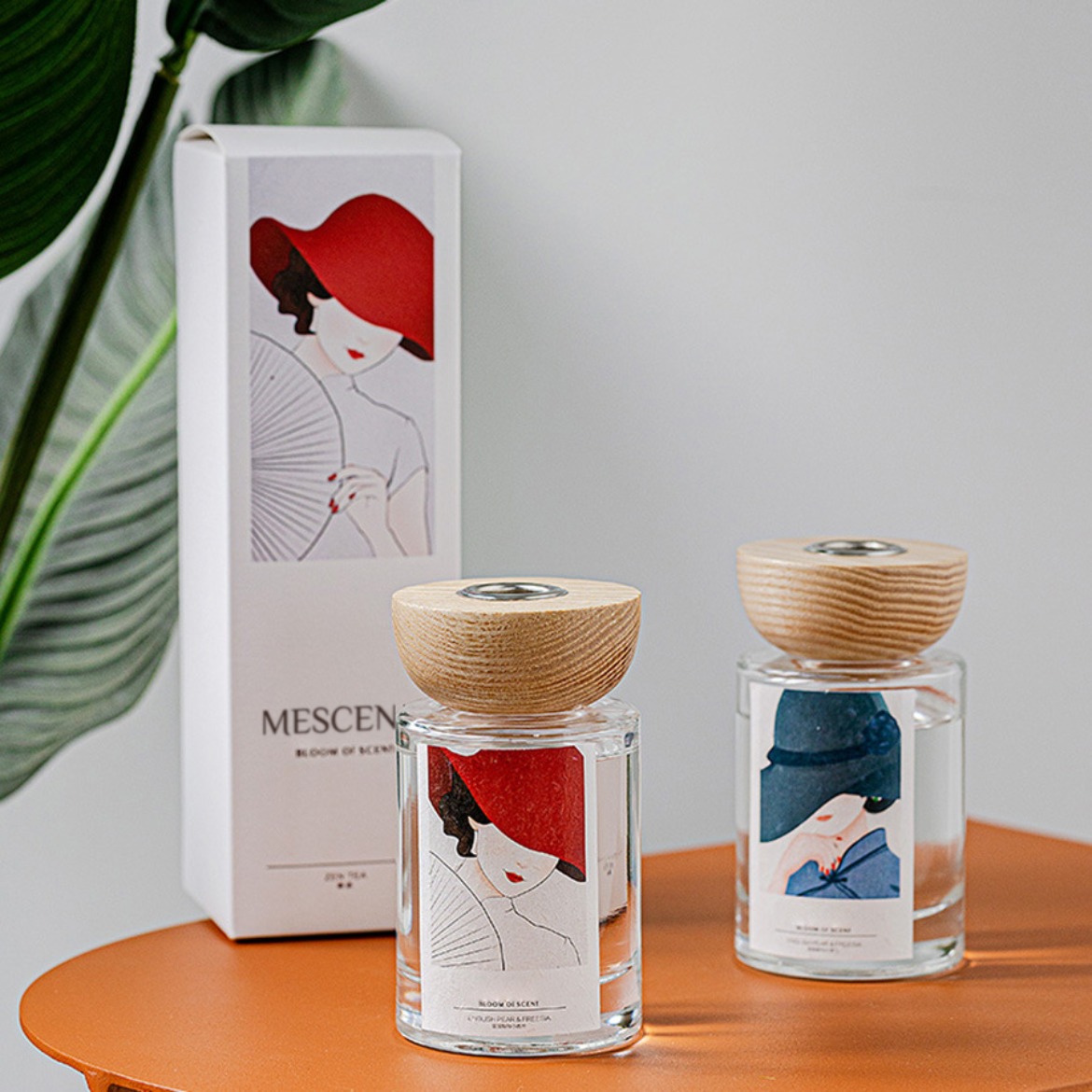 M&Scent engros private label glasflaske stick reed diffuser sæt med prop
