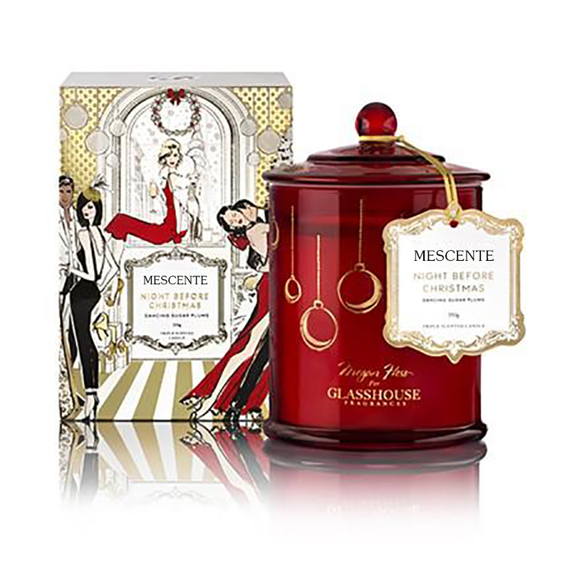 M&Scent Engros Luksus Custom Private Label Julekuppelkrukke Duftende sojalys med låg