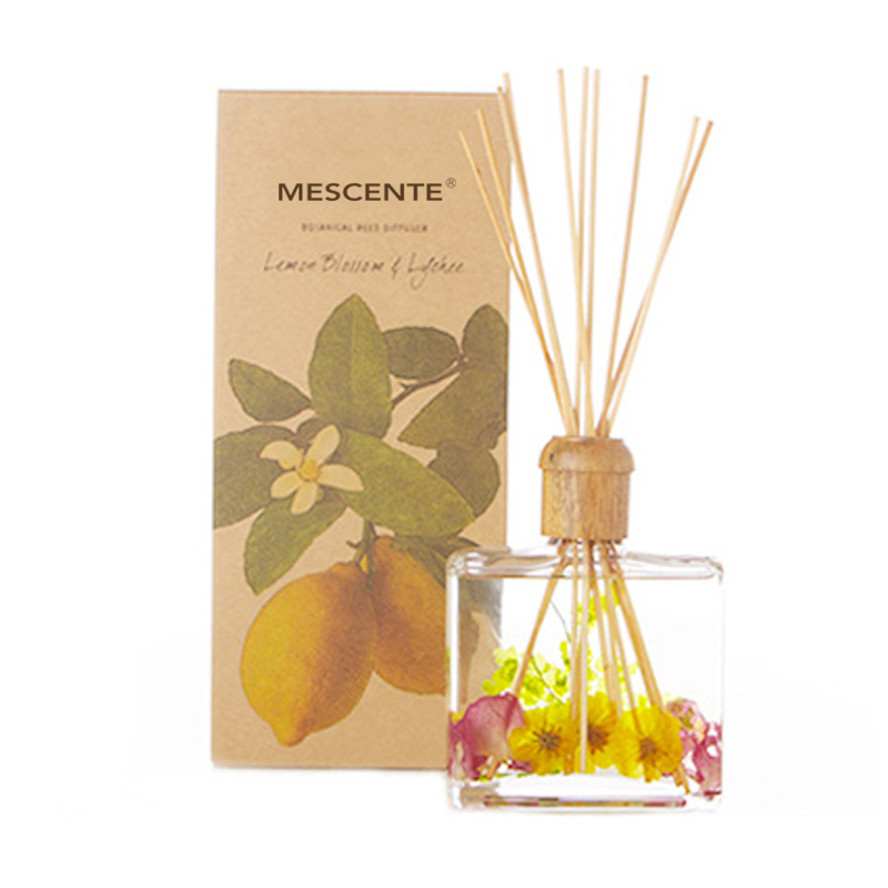 Engros Højkvalitets Luksus Custom Private Label Blomst Sola Træ Aroma Reed Diffuser med æske
