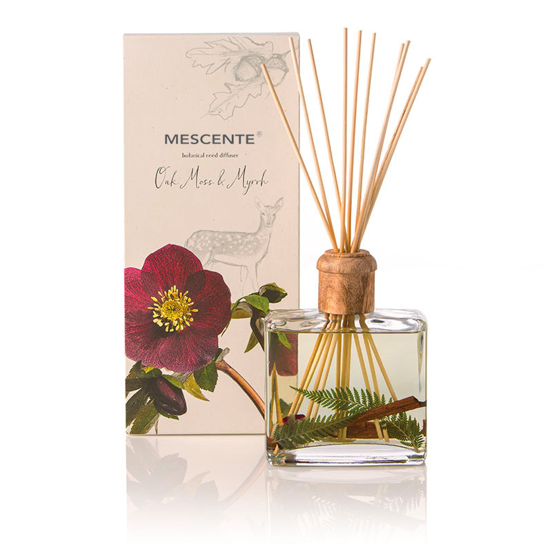 Engros Højkvalitets Luksus Custom Private Label Blomst Sola Træ Aroma Reed Diffuser med æske