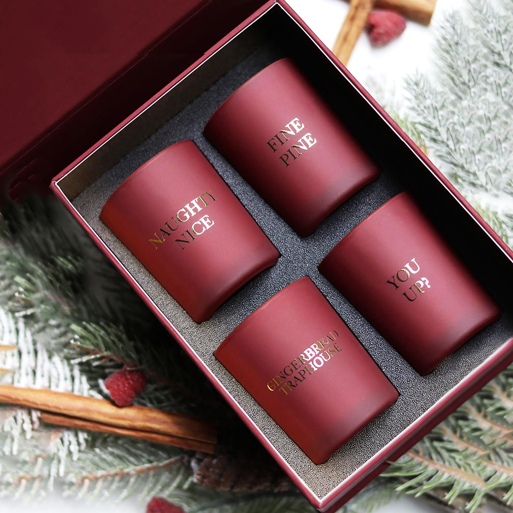 M&Scent luksus private label boligindretning aromaduftende stearinlys gavesæt på 4
