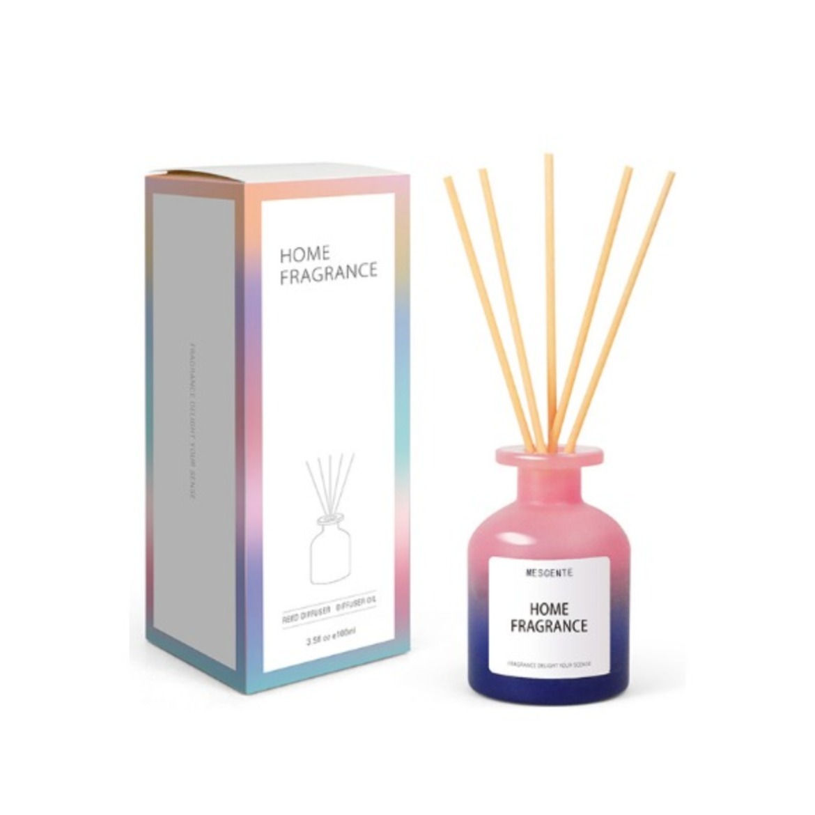 Engros Unik glasflaske duft Blomster Reed Diffuser Oil Refill med emballageæsker Gavesæt