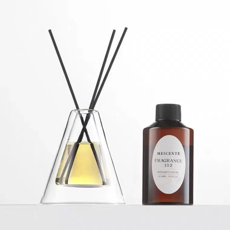 Custom Large Hex Essenza Unik Glasflaske Hvid Frosted Extra Air Aroma Reed Diffuser Hjem Duft, Reed Diffusers Jul