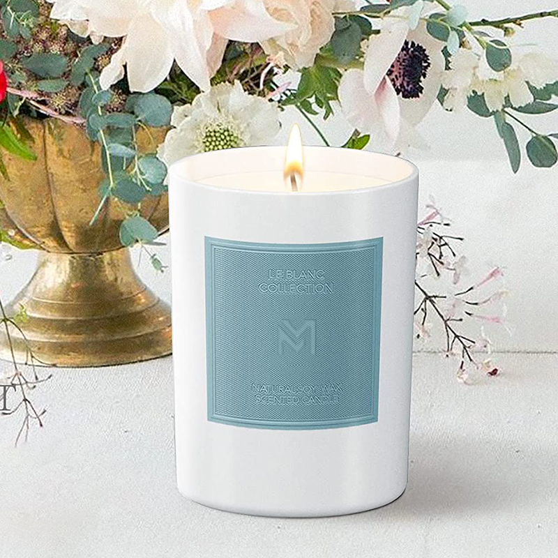 M&Scent Engros Brugerdefineret luksus sort glaskrukke julearomaterapi sojavoks lyssæt