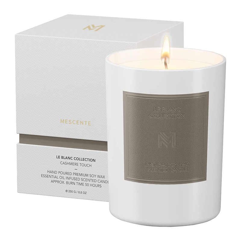 M&Scent Engros Brugerdefineret luksus sort glaskrukke julearomaterapi sojavoks lyssæt