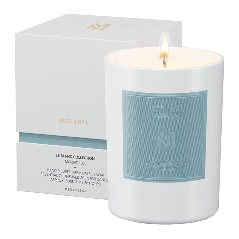 M&Scent Engros Brugerdefineret luksus sort glaskrukke julearomaterapi sojavoks lyssæt