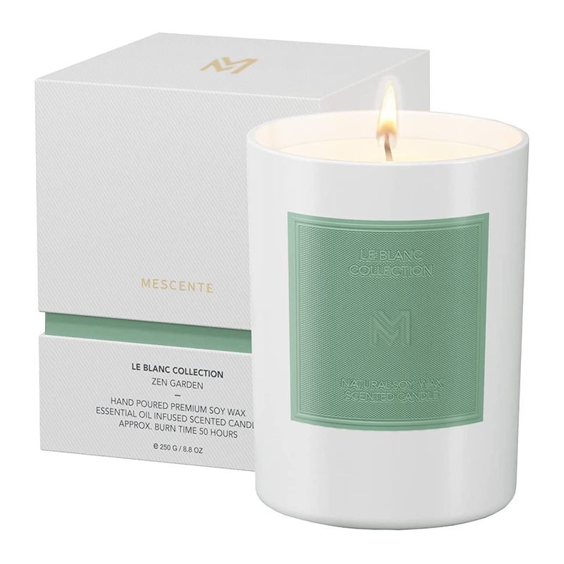M&Scent Engros Brugerdefineret luksus sort glaskrukke julearomaterapi sojavoks lyssæt