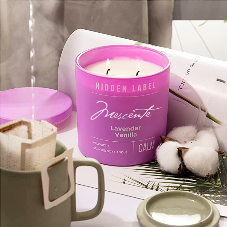 M&Scent Engros Luksus Private Label Sorte Krukker Duftende Sojavokslys Med Krystaller
