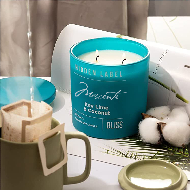 M&Scent Engros Luksus Private Label Sorte Krukker Duftende Sojavokslys Med Krystaller