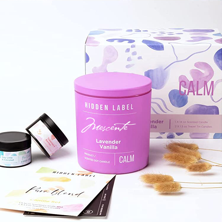 M&Scent Engros Luksus Private Label Sorte Krukker Duftende Sojavokslys Med Krystaller