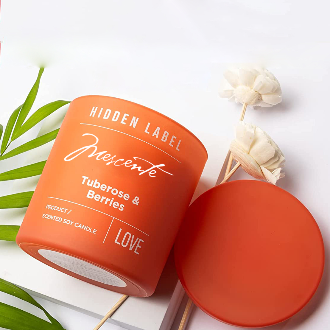 M&Scent Engros Luksus Private Label Sorte Krukker Duftende Sojavokslys Med Krystaller