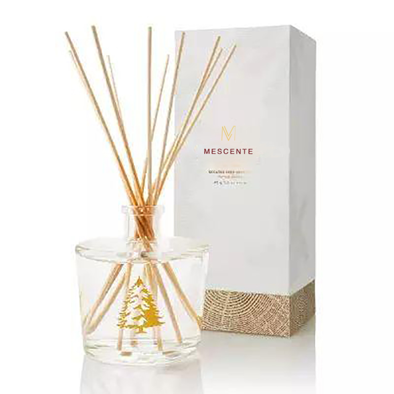 M&Scent Engros Luksus Glasflaske Stik Fiber Rund Træskrue Aroma Reed Diffuser Gavesæt