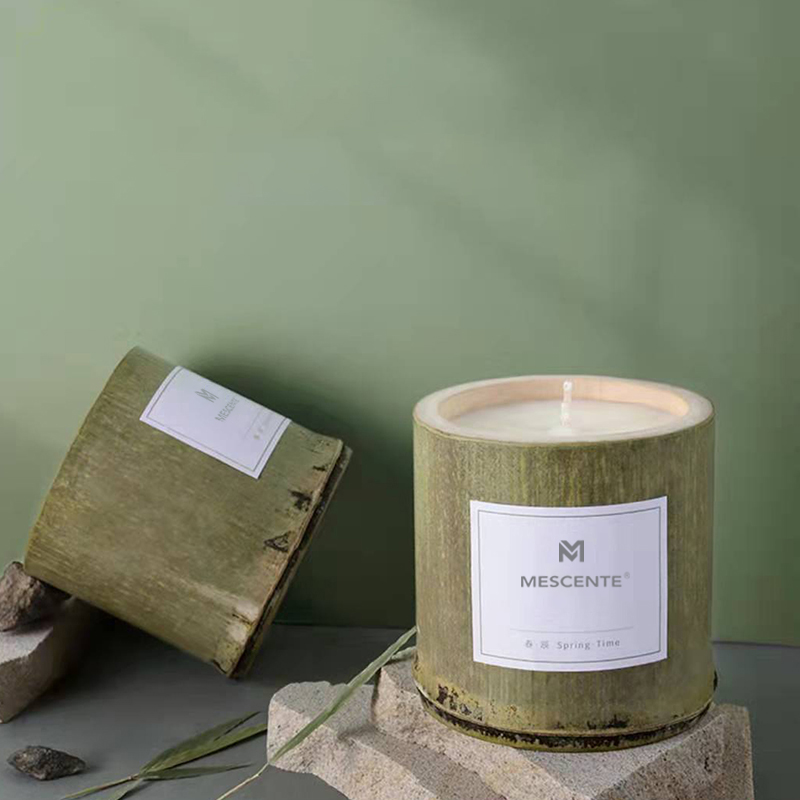 M&Scent luksus træ lysestage stearinlys private label duft med æske