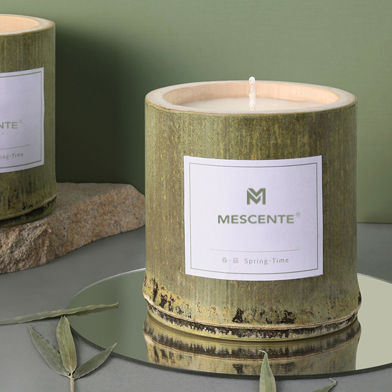 M&Scent luksus træ lysestage stearinlys private label duft med æske