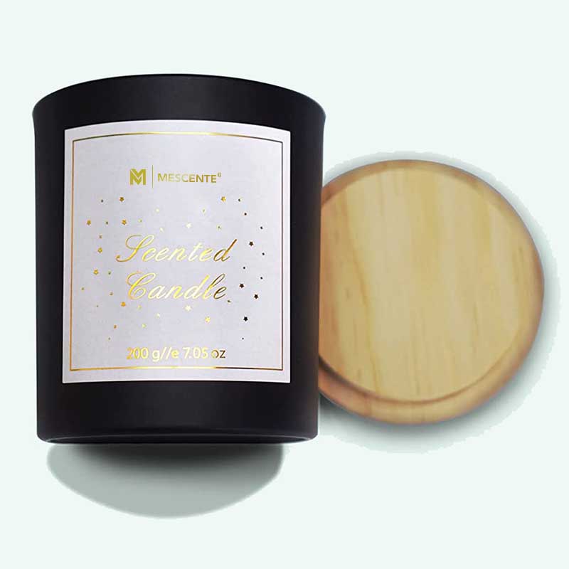 M&Scent Custom Logo Mini Rund Krystalglasflaske Stærk Kaffe Soja Voks Duftlys med Æske i Bulk