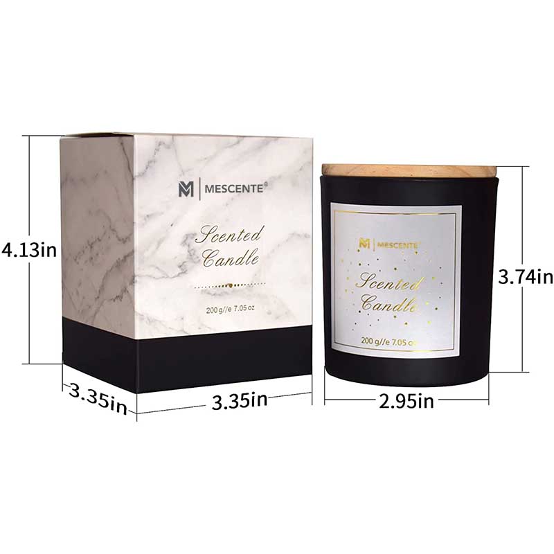 M&Scent Custom Logo Mini Rund Krystalglasflaske Stærk Kaffe Soja Voks Duftlys med Æske i Bulk