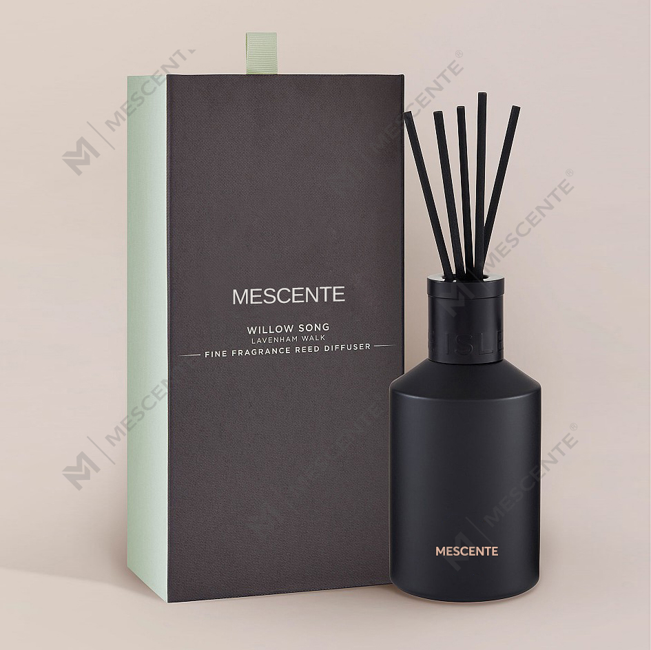 Dekoration Oem Printed Box 20ml Square Keramic Vranjes Wooden Cap House Parfume Aroma Reed Diffuser Oil