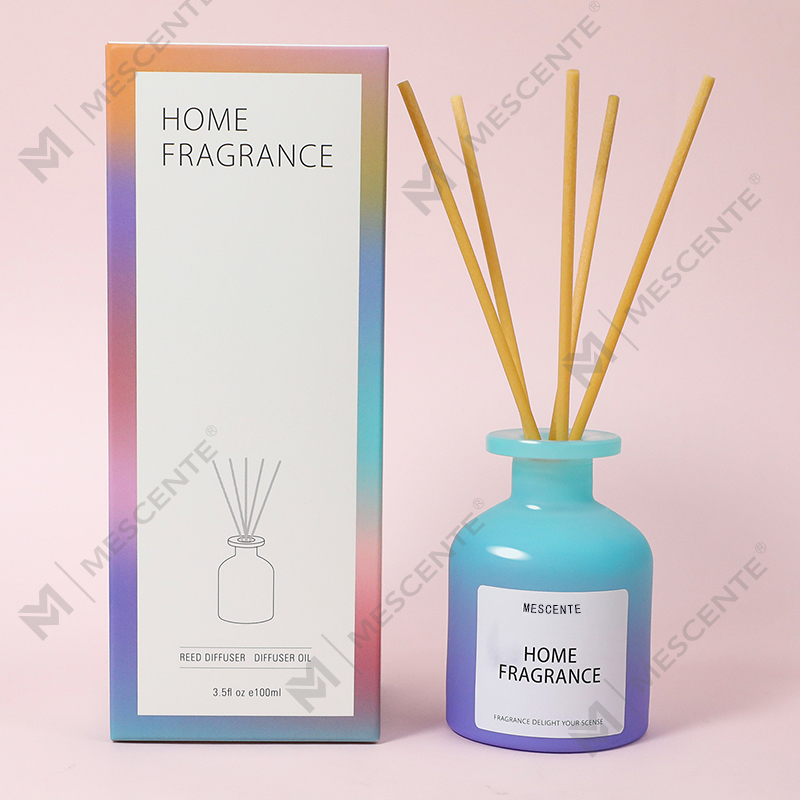 Engros Unik glasflaske Duft Blomster Reed Diffuser Olie Refill Med Emballage Æsker Gavesæt