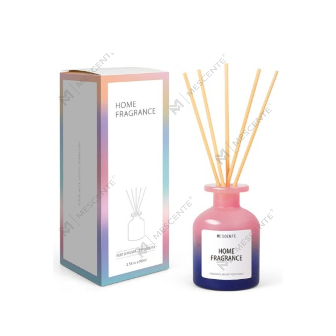 Engros Unik glasflaske Duft Blomster Reed Diffuser Olie Refill Med Emballage Æsker Gavesæt