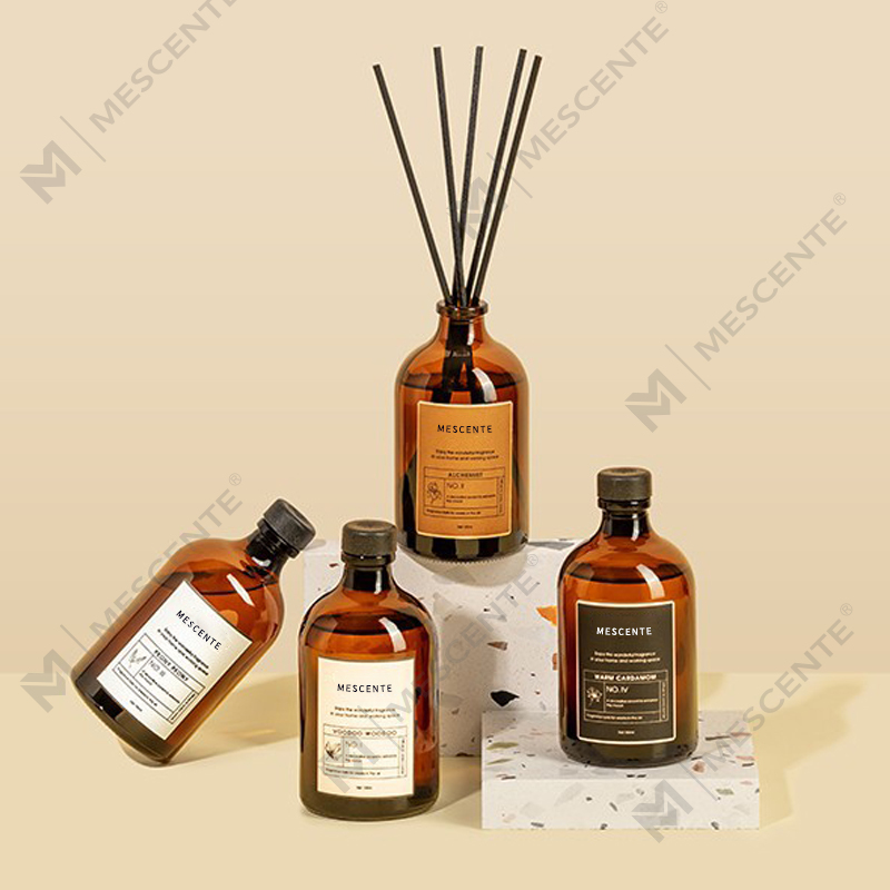 Stor sort og guld 100 ml iriserende luksusglas farverige stave Fiber reed diffuser luftfrisker Opløsningsmiddel