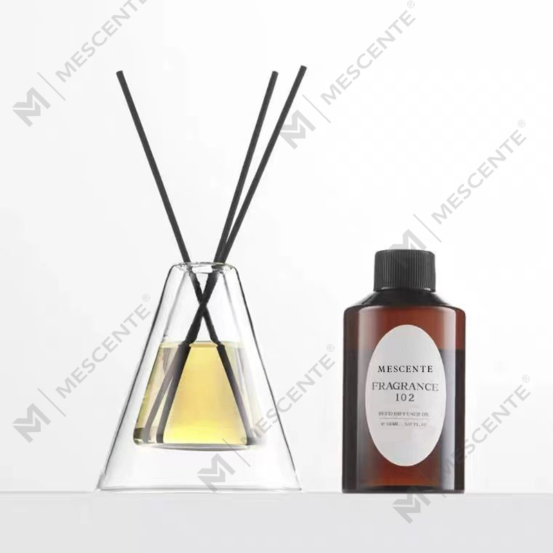 Custom Large Hex Essenza Unik Glasflaske Hvid Frosted Extra Air Aroma Reed Diffuser Hjem Duft, Reed Diffusers Jul
