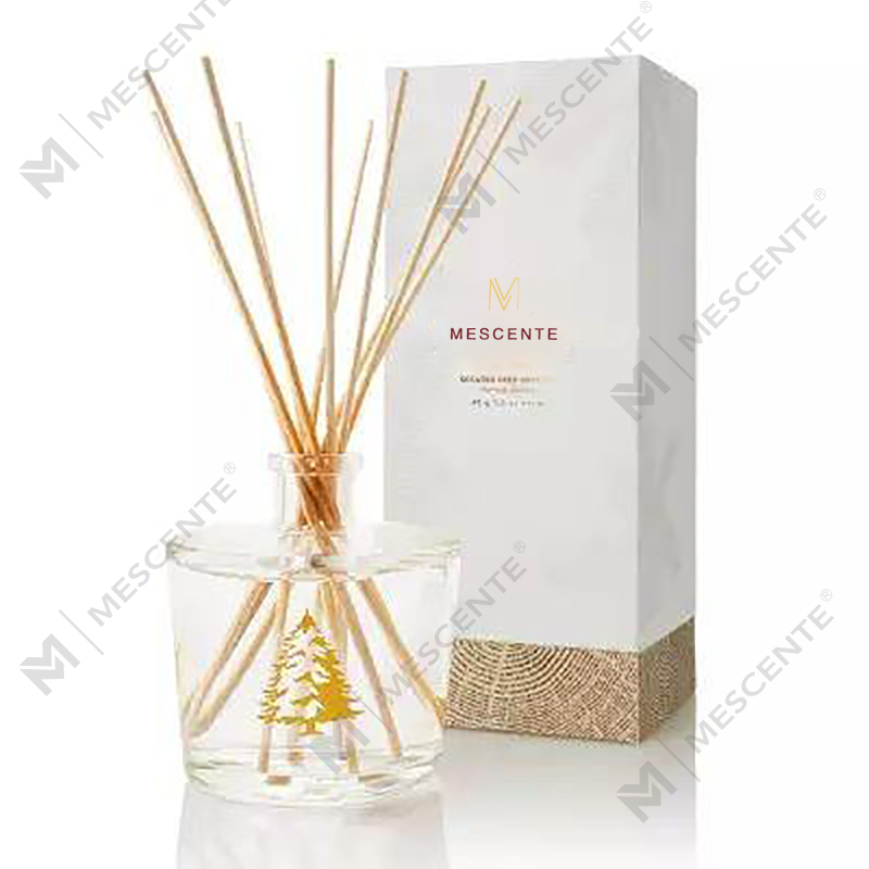 M&Scent Engros Luksus Glasflaske Stik Fiber Rund Træskrue Aroma Reed Diffuser Gavesæt