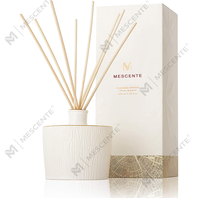 M&Scent Engros Luksus Glasflaske Stik Fiber Rund Træskrue Aroma Reed Diffuser Gavesæt