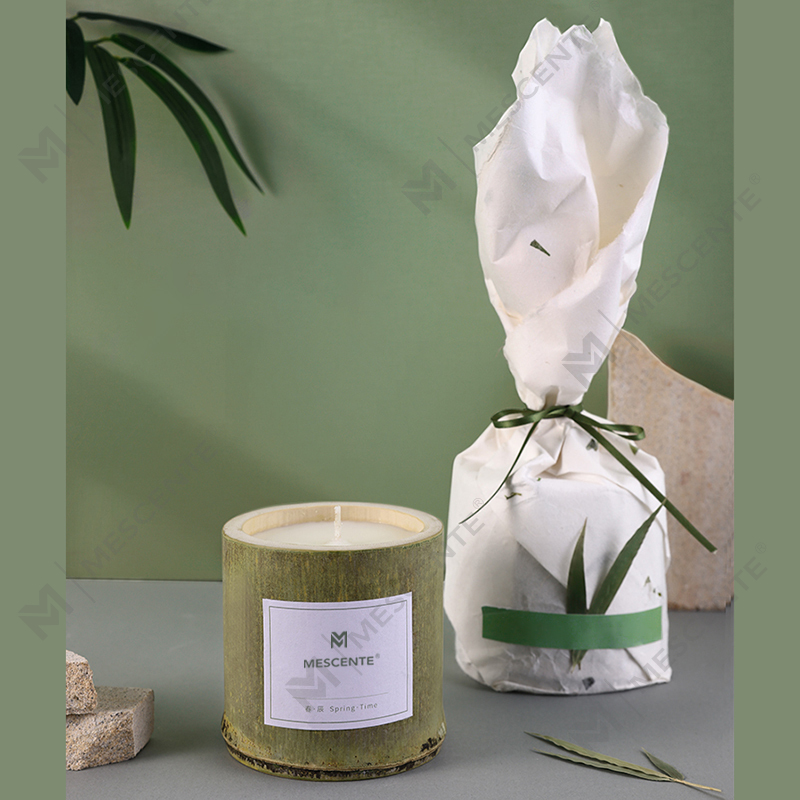 M&Scent luksus træ lysestage stearinlys private label duft med æske