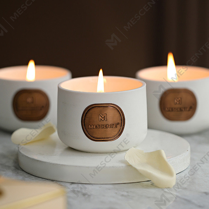 M&Scent private label keramiske specialfremstillede duftende kokosvoks stearinlys gavesæt