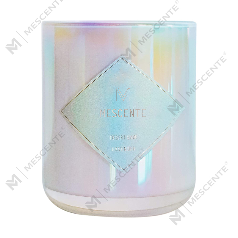 Tomme Frosted Klart Glas Hvid Sort Wick stearinlysglas med låg