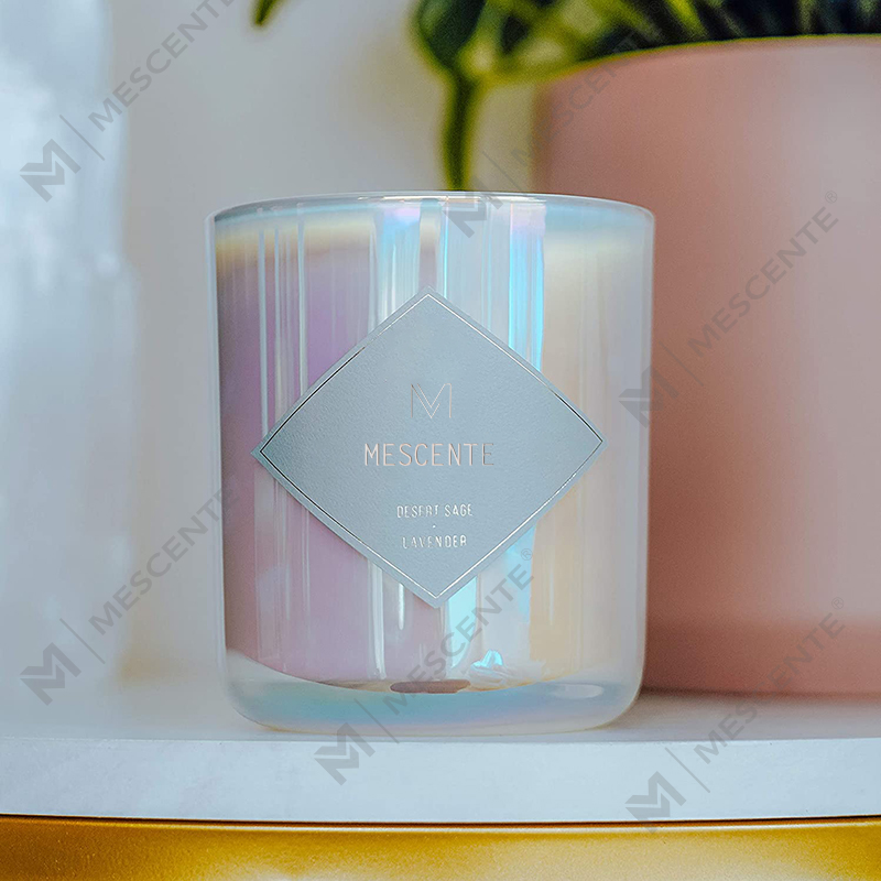 Tomme Frosted Klart Glas Hvid Sort Wick stearinlysglas med låg