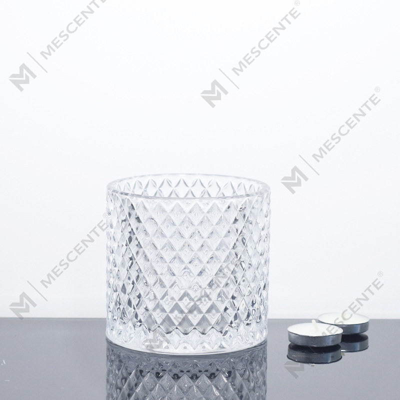 M&Scent Large 3 Wick Pink stearinlysglas med låg i bulk, keramisk stearinlyskrukke til stearinlysfremstilling