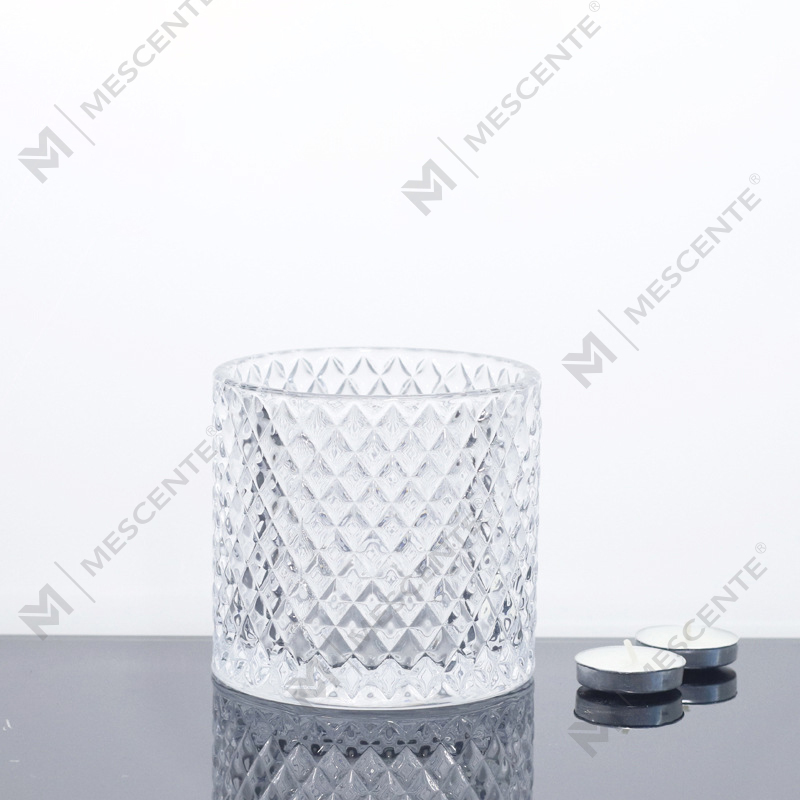 M&Scent Large 3 Wick Pink stearinlysglas med låg i bulk, keramisk stearinlyskrukke til stearinlysfremstilling