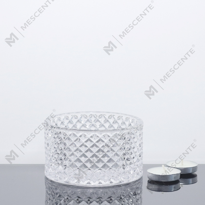 M&Scent Large 3 Wick Pink stearinlysglas med låg i bulk, keramisk stearinlyskrukke til stearinlysfremstilling