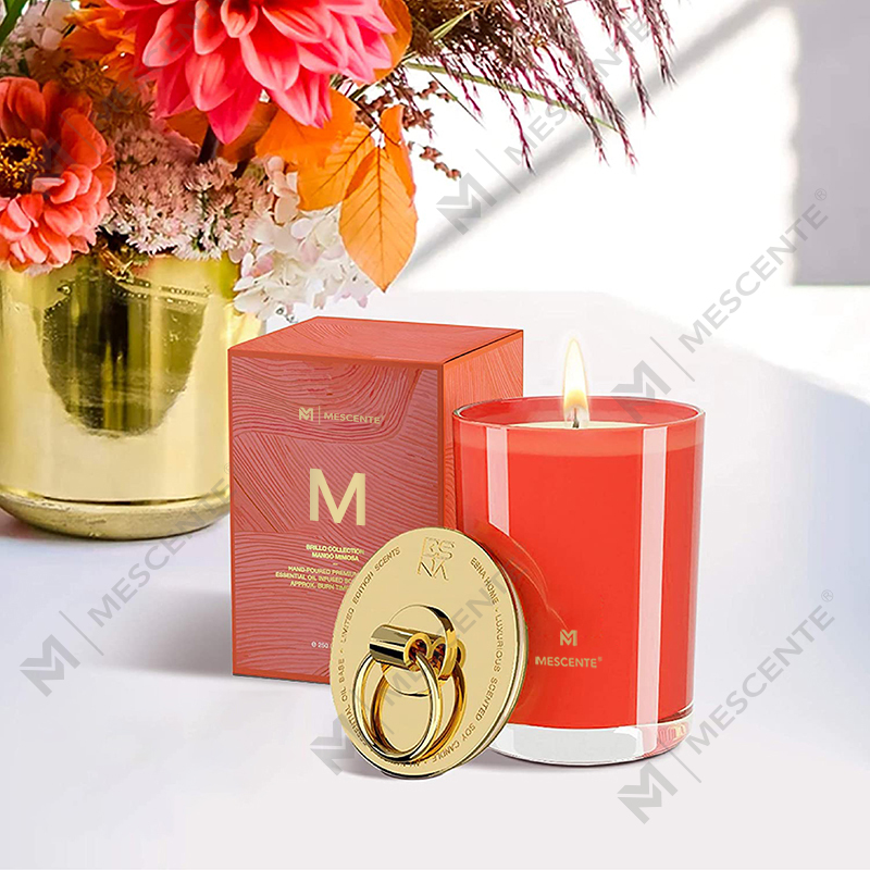 M&Scent Luxury White Soy Wax Logo Personlig bryllupsduftlys, Custom Camp Candle