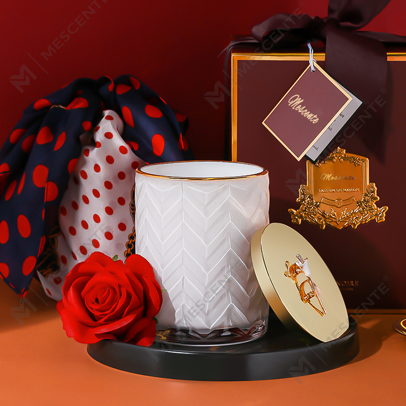 M&Scent Engros Custom Private Label Container Aromaterapi Duftduft Aroma Sojalys med krystaller