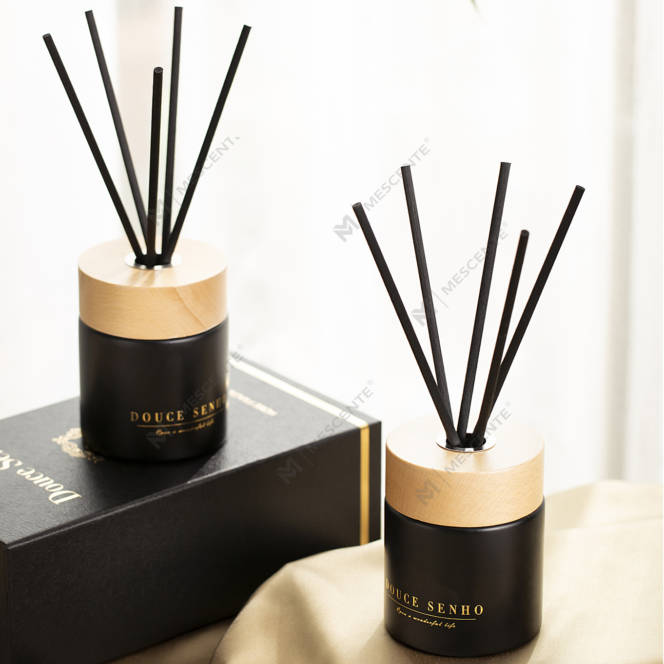 M&Scent Black Bottle Parfume Aroma Reed Diffuser Oil, Duft Thailand Reed Diffusers Gavesæt