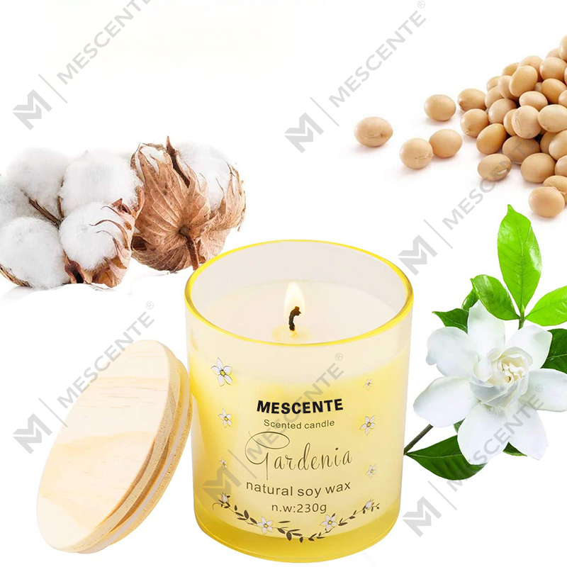 M&Scent Håndlavet Luksus Glasholder Spirituel Keramik Søjle Vanilje Duftlys Med Krystaller