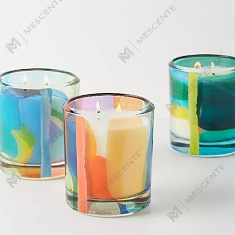 M&Scent Engros Luksus Custom Decoration Private Label Sort Glas Krystal Duftende Sojavokslys
