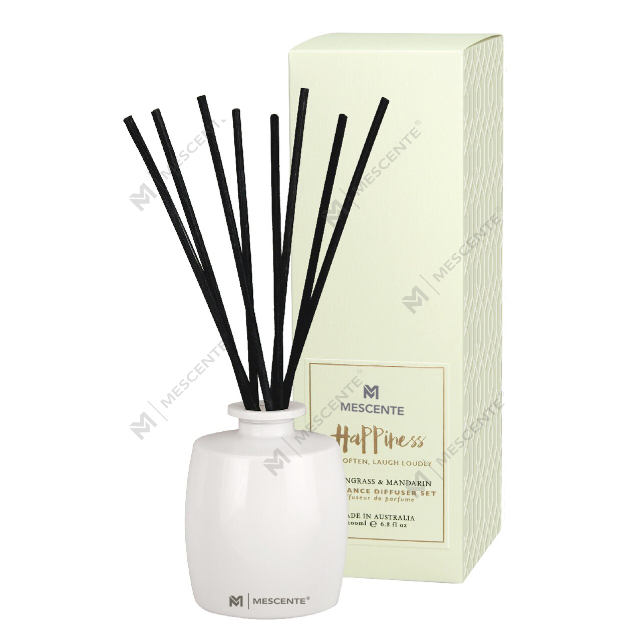 M&Scent stor glasflaske Home Essentials Aroma Reed Diffuser Gavesæt med rattanstave