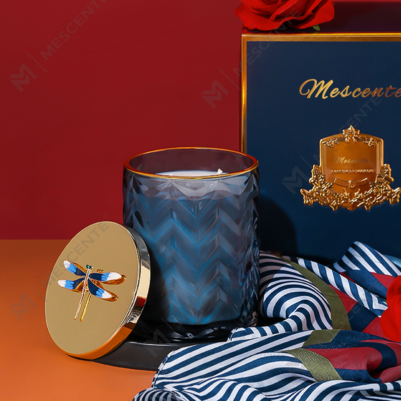 M&Scent Engros Custom Private Label Container Aromaterapi Duftduft Aroma Sojalys med krystaller