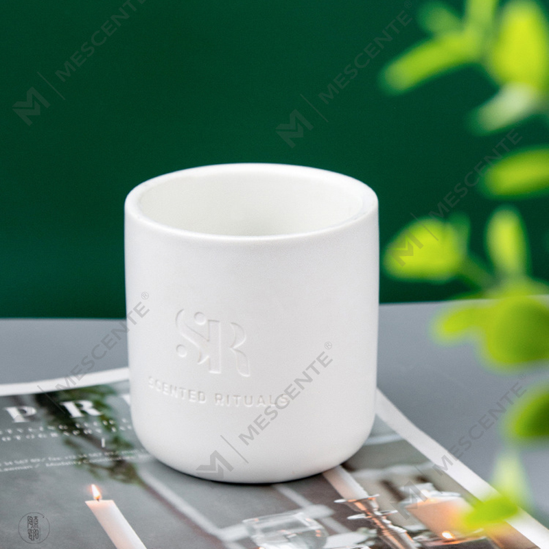 M&S duft Custom Logo Billige keramiske krukker med trælåg stearinlys, kokosvoks luksuslys