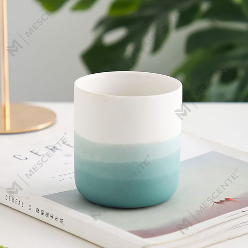 M&Scent dekorativ keramik blå og hvid vase tilspidset fyrfadsstage, lanterner og lysglas