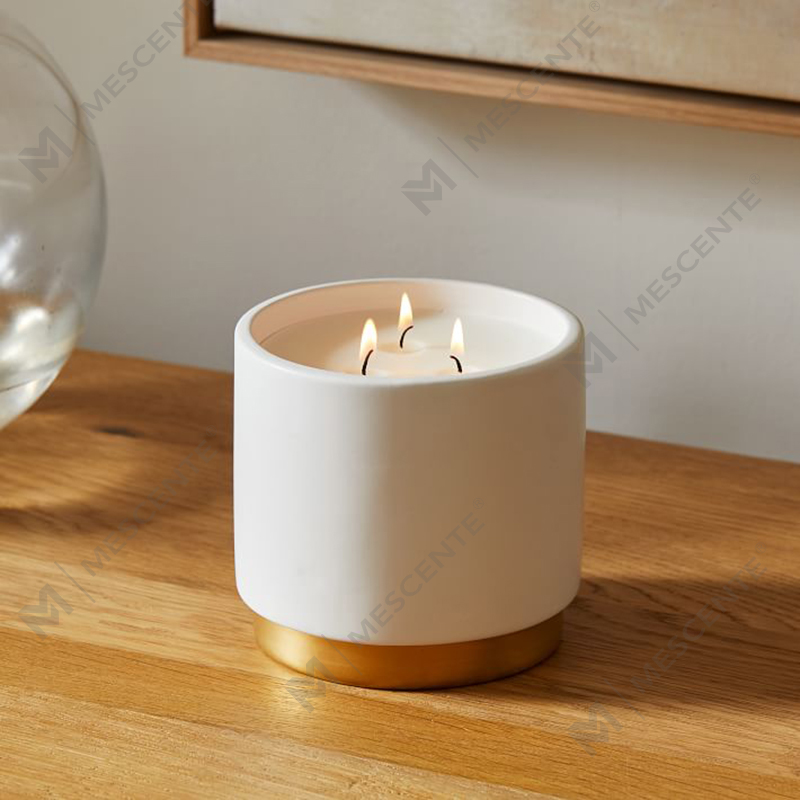 Engros gratis forsendelse Luksus tilpasset private label 3 Wick sojavoks duftlys i bulk